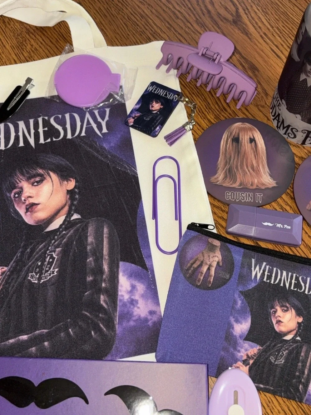 Wednesday Addams Purple Tote & Journal Set blind date with a book bookish journa